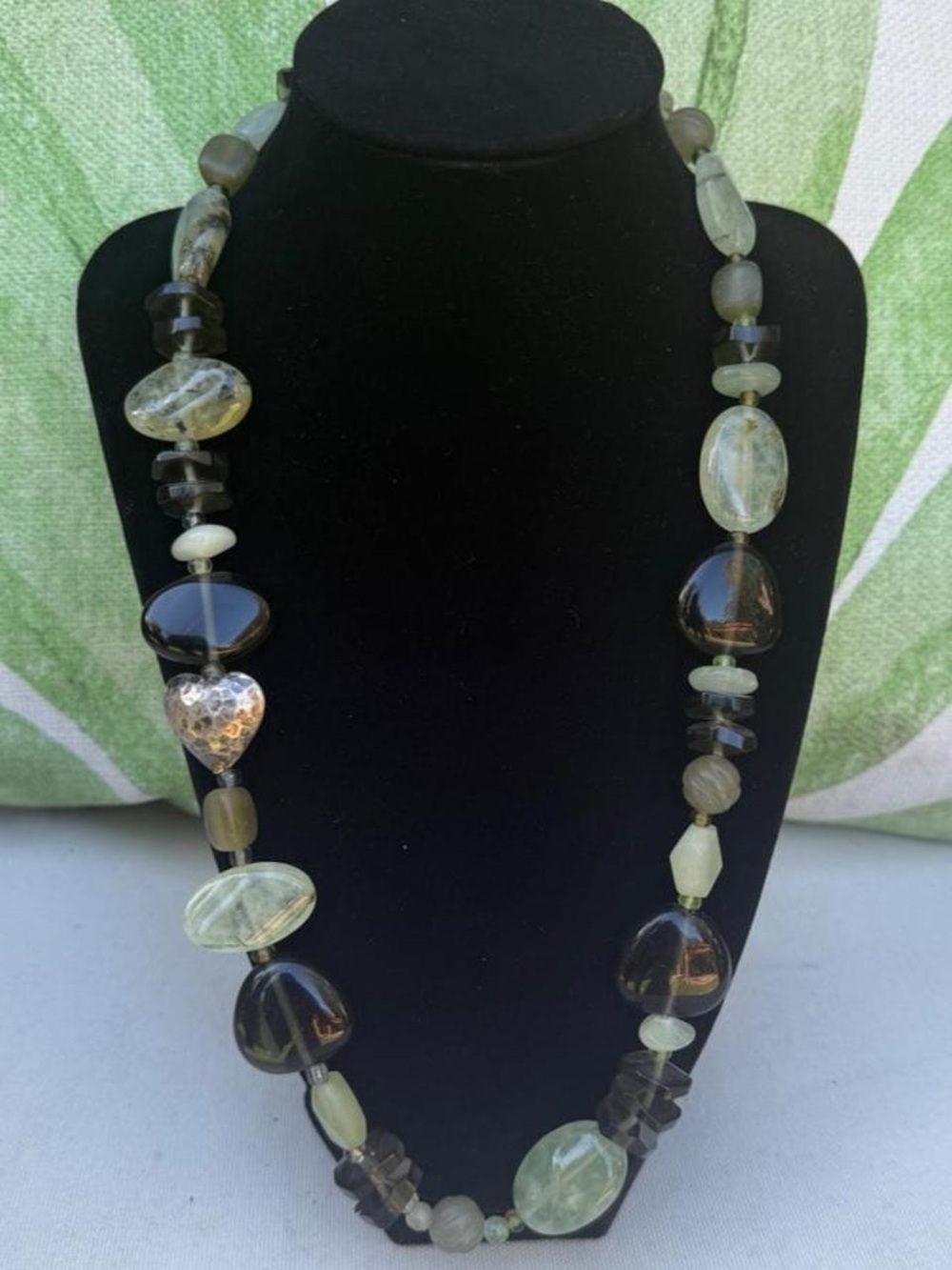 Peyote Bird Genuine Stone Sterling Silver Heart Statement Necklace